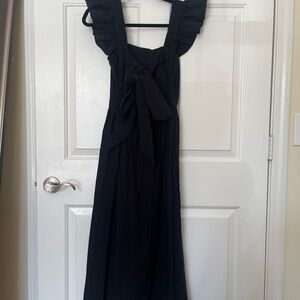 H&M Black Maxi Dress with Ruffle Sleeves